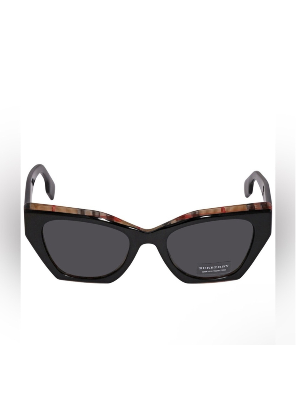 NIB-Cressy Burberry butterfly Black and Brown Geometric Sunglasses+grey lenses